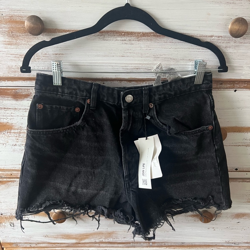 Zara Black Denim Cutoff Shorts